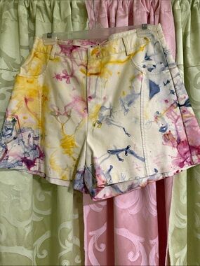 Baccini Tie-Dye A-Line Skort - Yellow, Pink, Blue